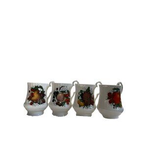 Royal Windsor England Coffee Mug Fruit Pattern Set of 4
